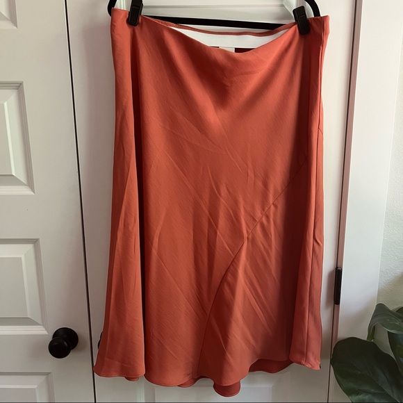 NWOT A New Day High Rise Midi Slip Skirt, Orange - Picture 3 of 3
